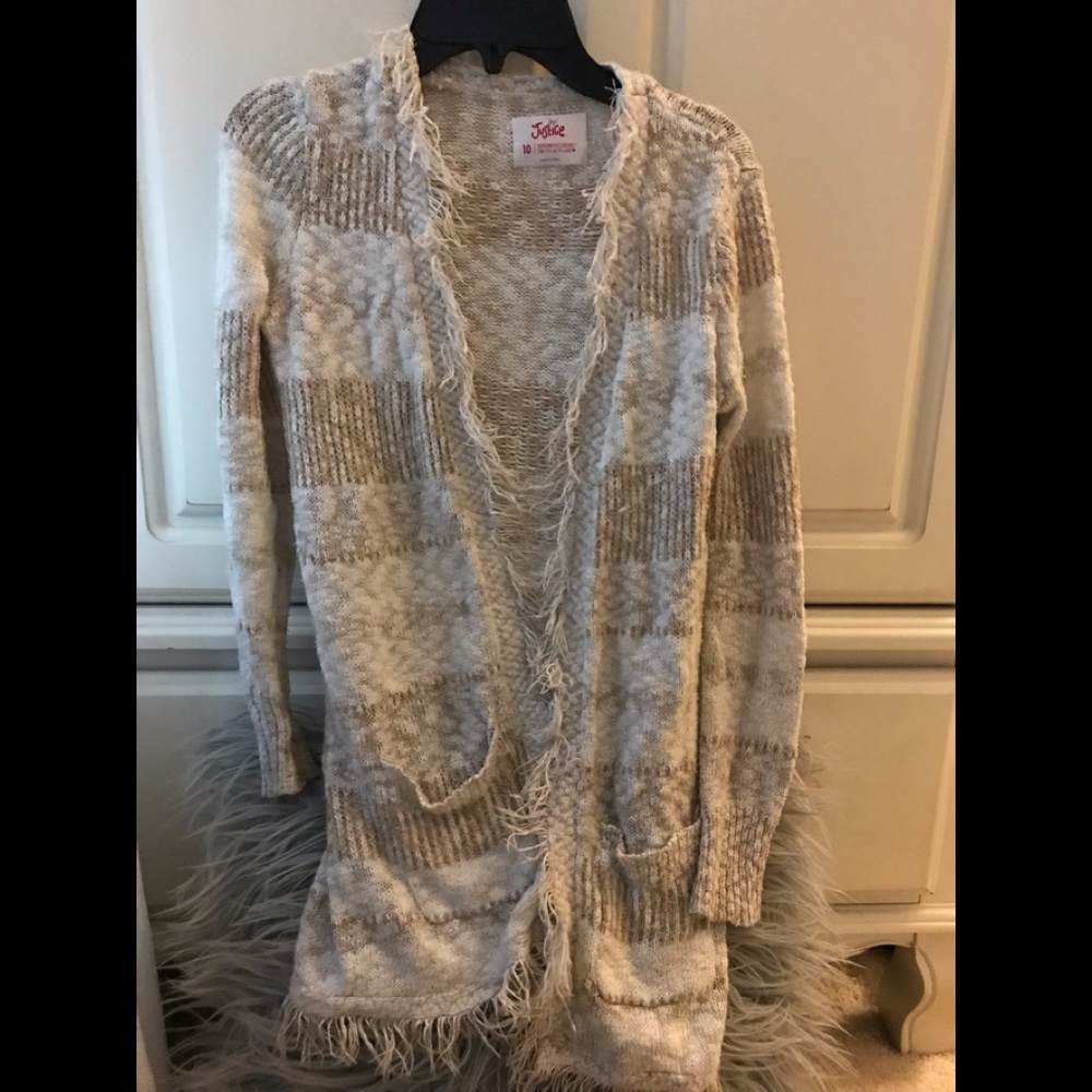JUSTICE cream/tan duster size 10